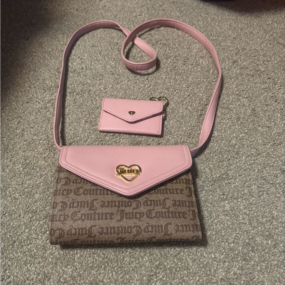 Juicy Couture Pink and Brown Crossbody Bag